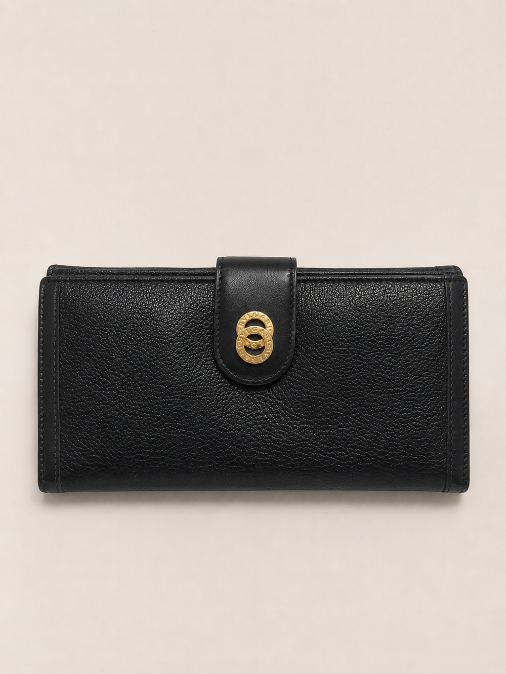 Portefeuille cuir noir Bvlgari