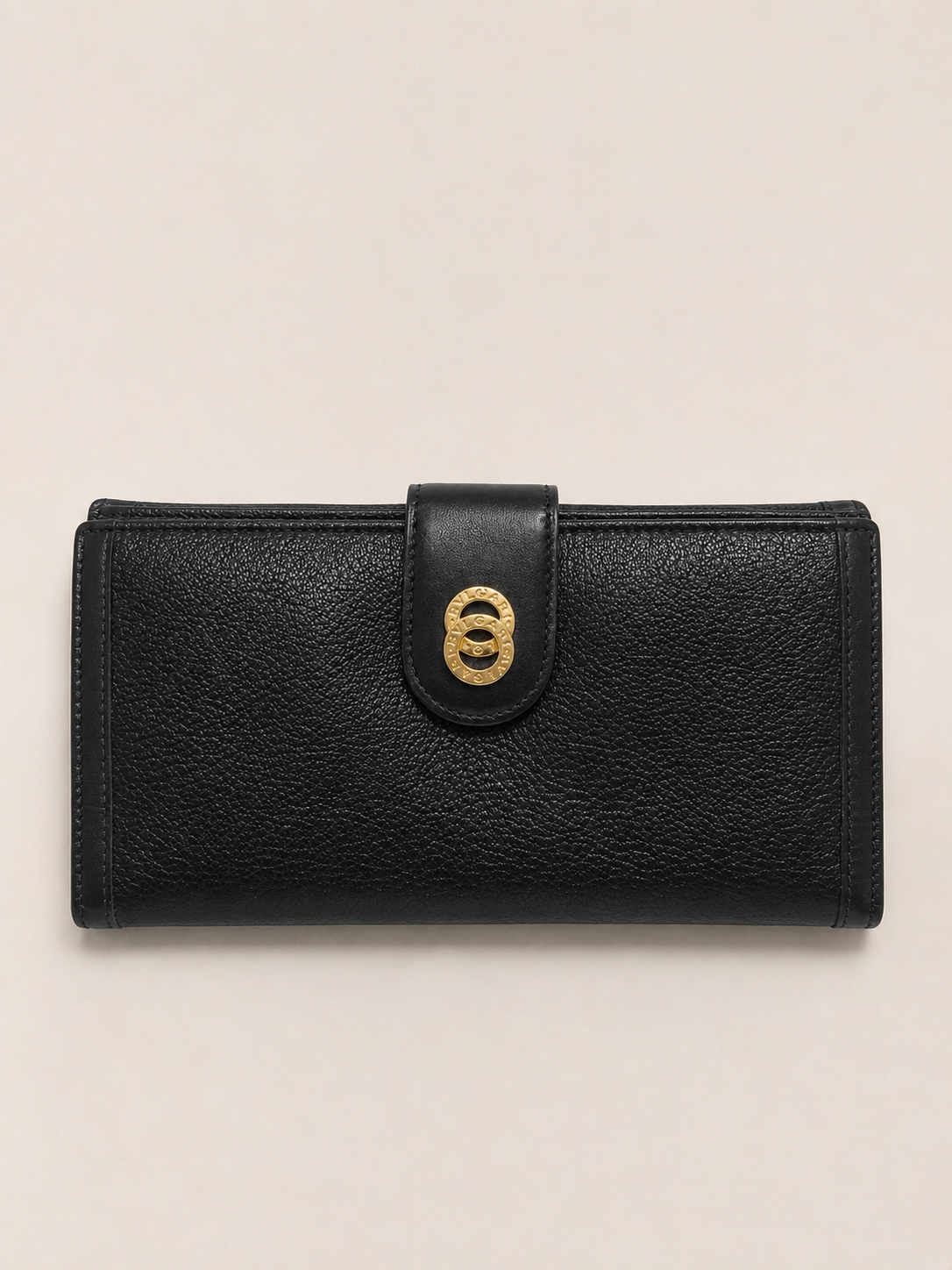 Portefeuille cuir noir Bvlgari