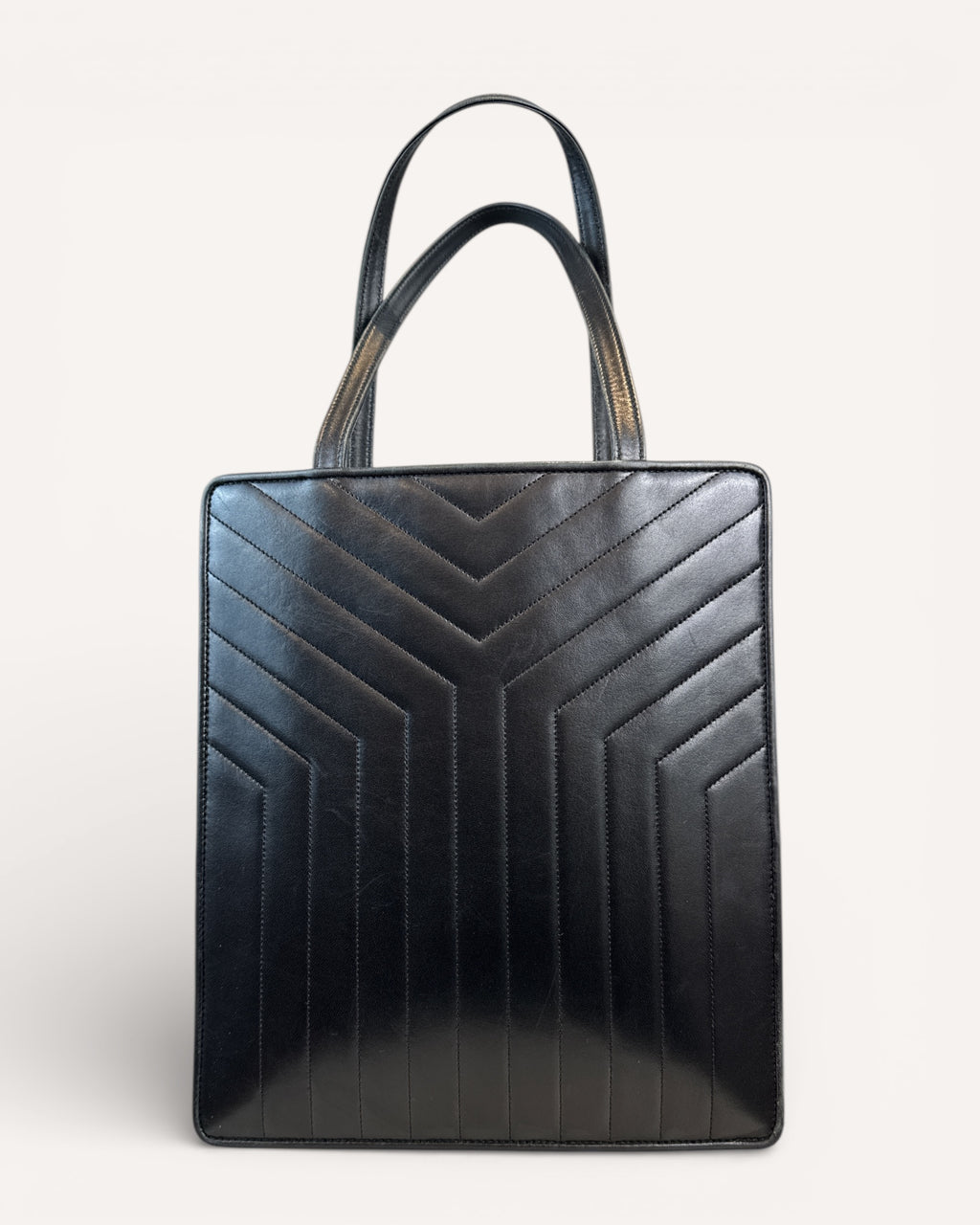 Yves Saint Laurent quilted black leather tote bag