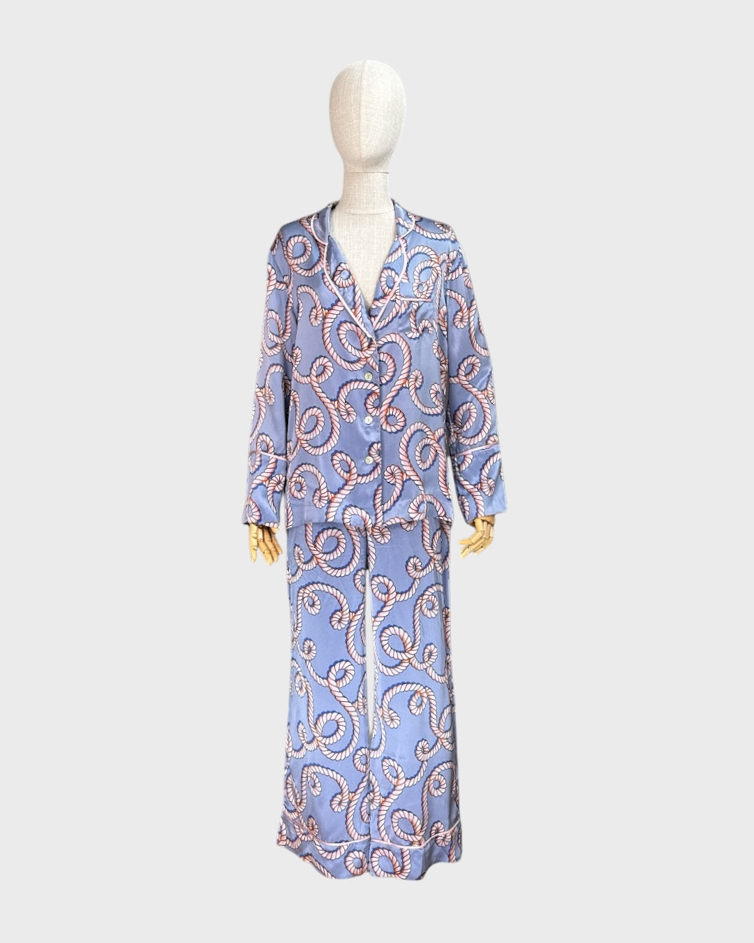 Pyjama 100% soie mauve et rose Hesper Fox, M