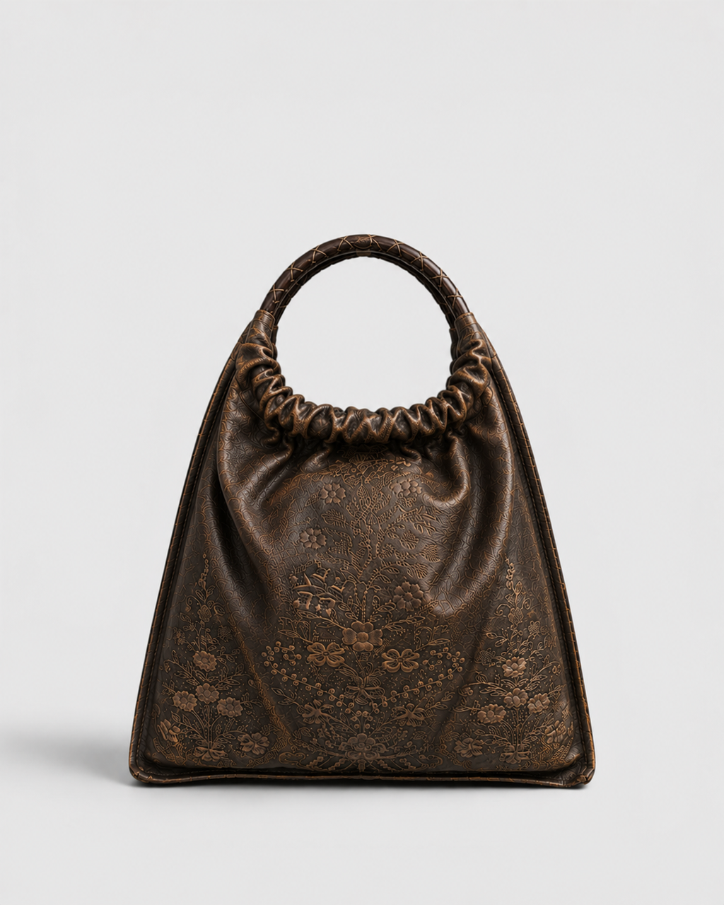 Brown leather flower handbag Mackage