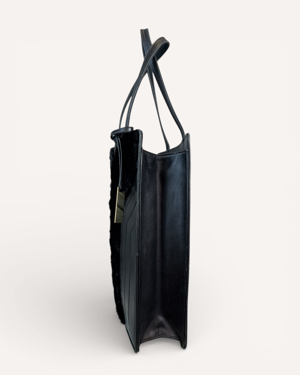 Yves Saint Laurent quilted black leather tote bag