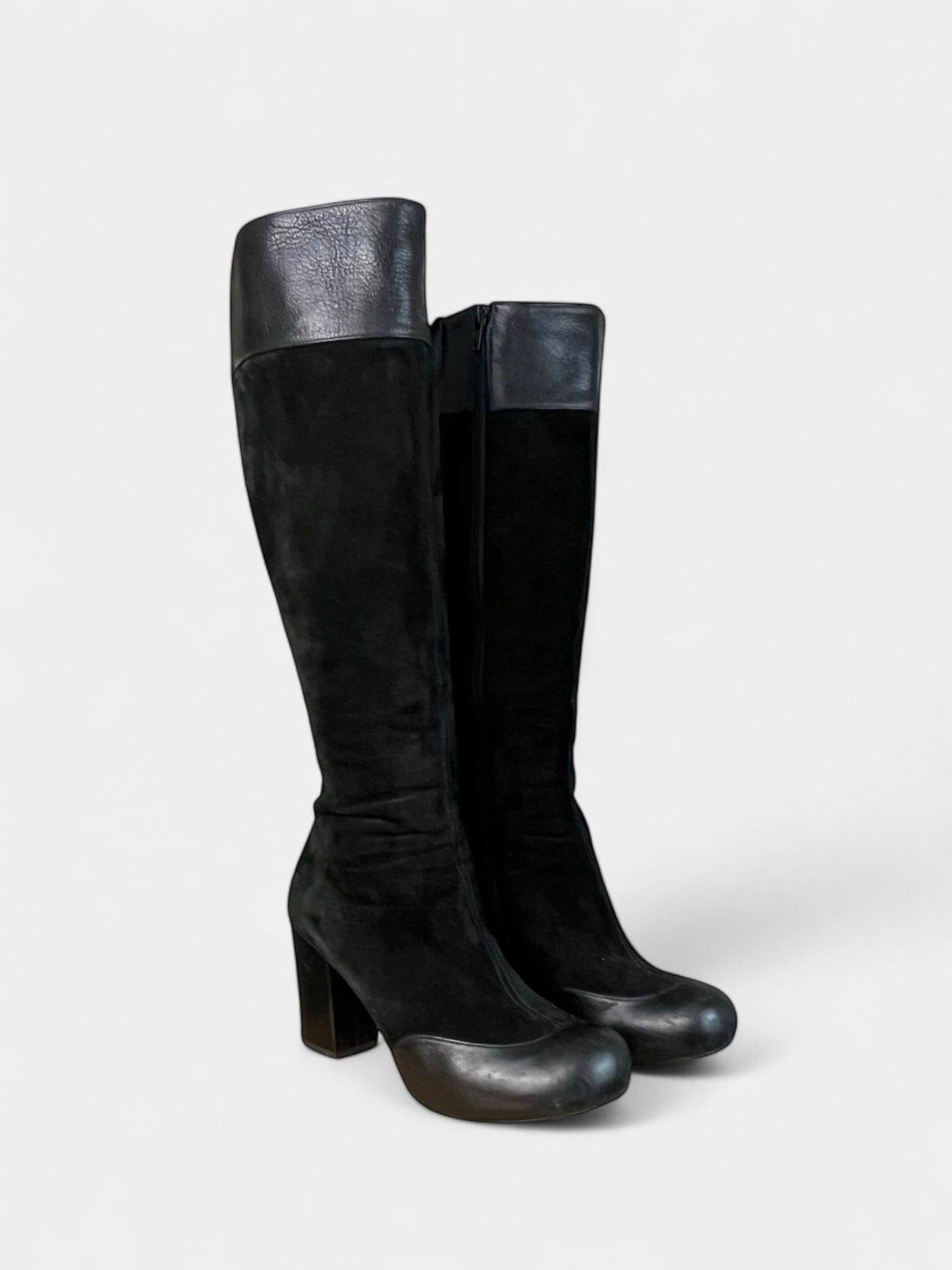 Longue bottes en suède et cuir Noire Chie Mihara, 39