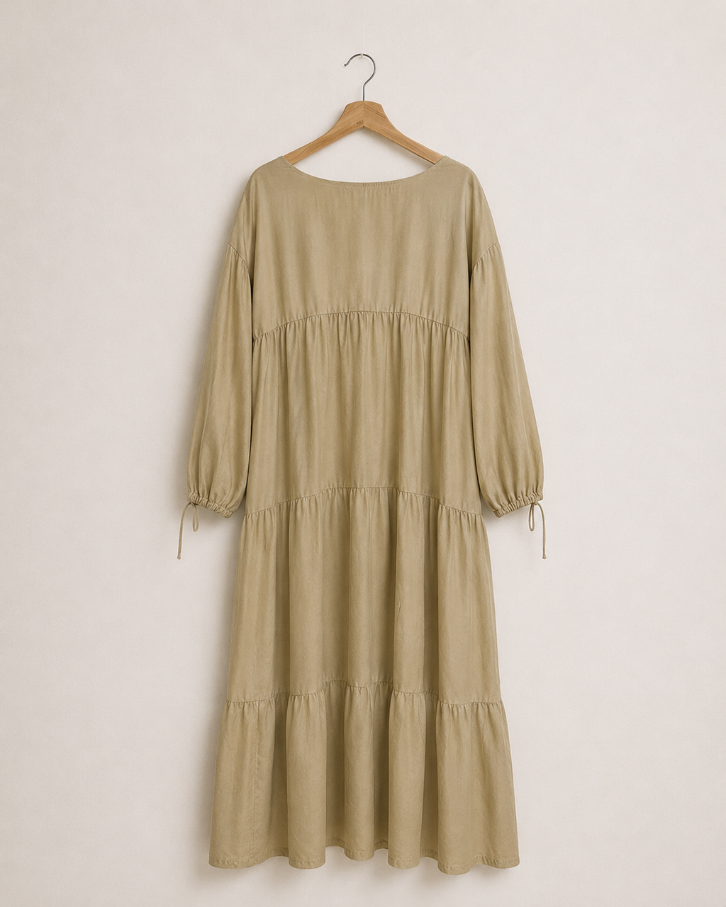 Beige Cotton Dress, Size 10