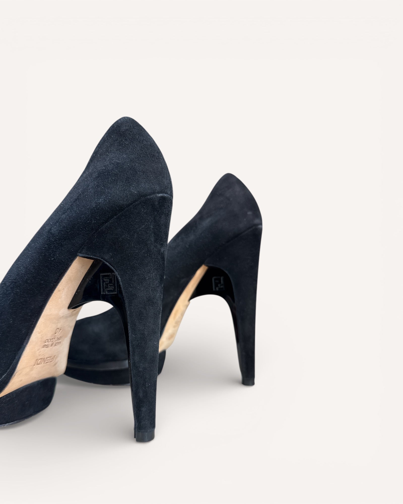 Talons suède Noir Fendi , 40