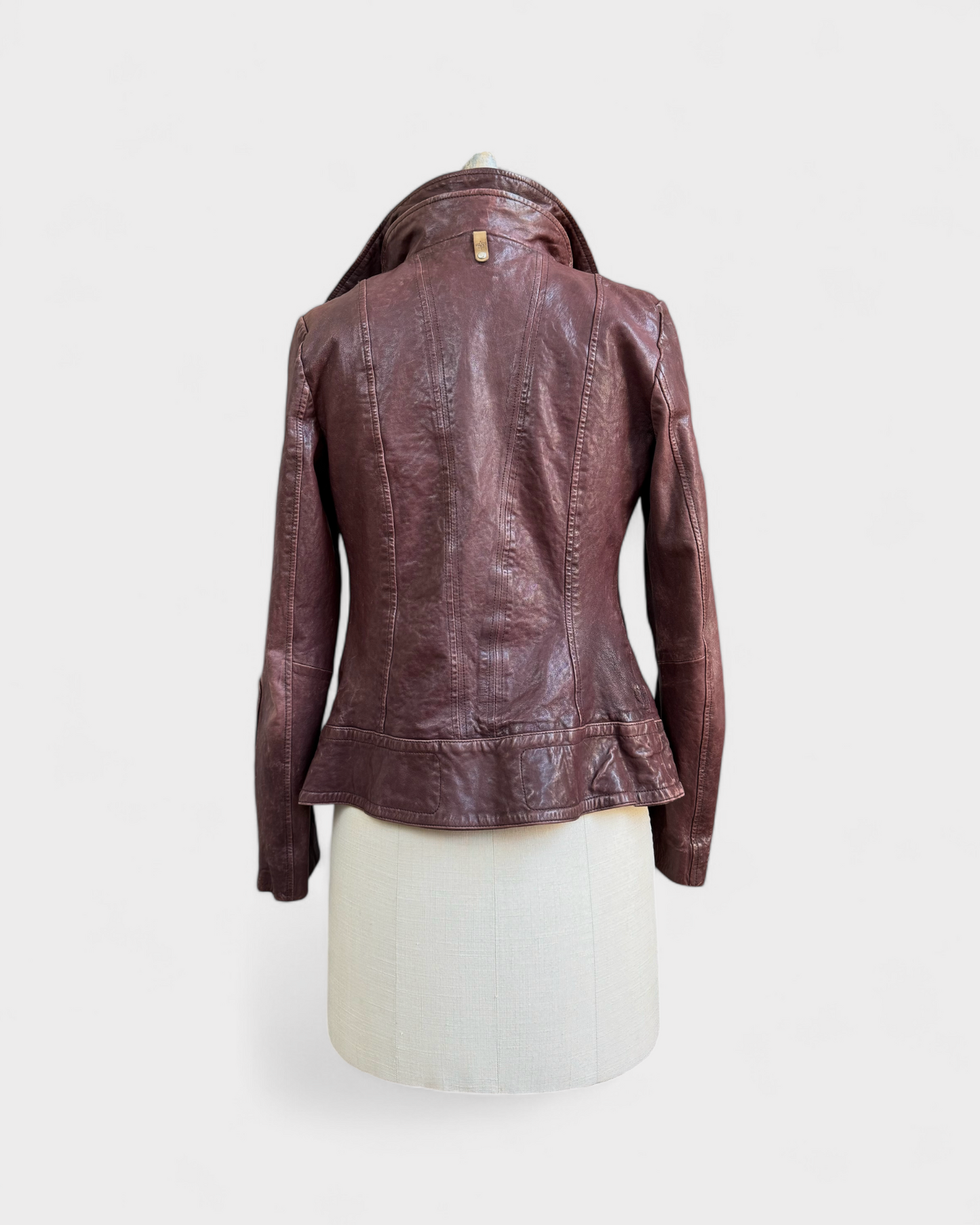 Veste en cuir bordeaux - Mackage, XS