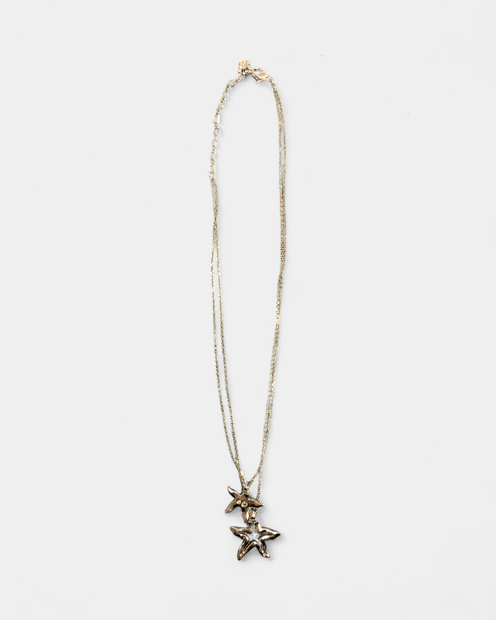Collier étoiles de mer argent avec diamant, Swarovski