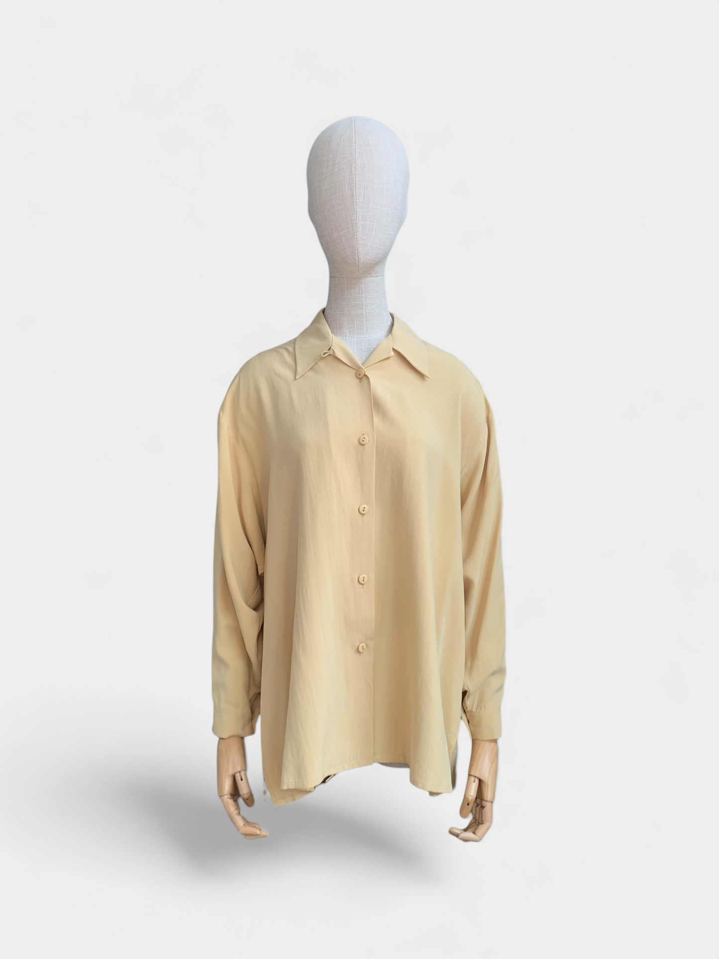 Chemise 100% soie Beige Votre Nom , XL