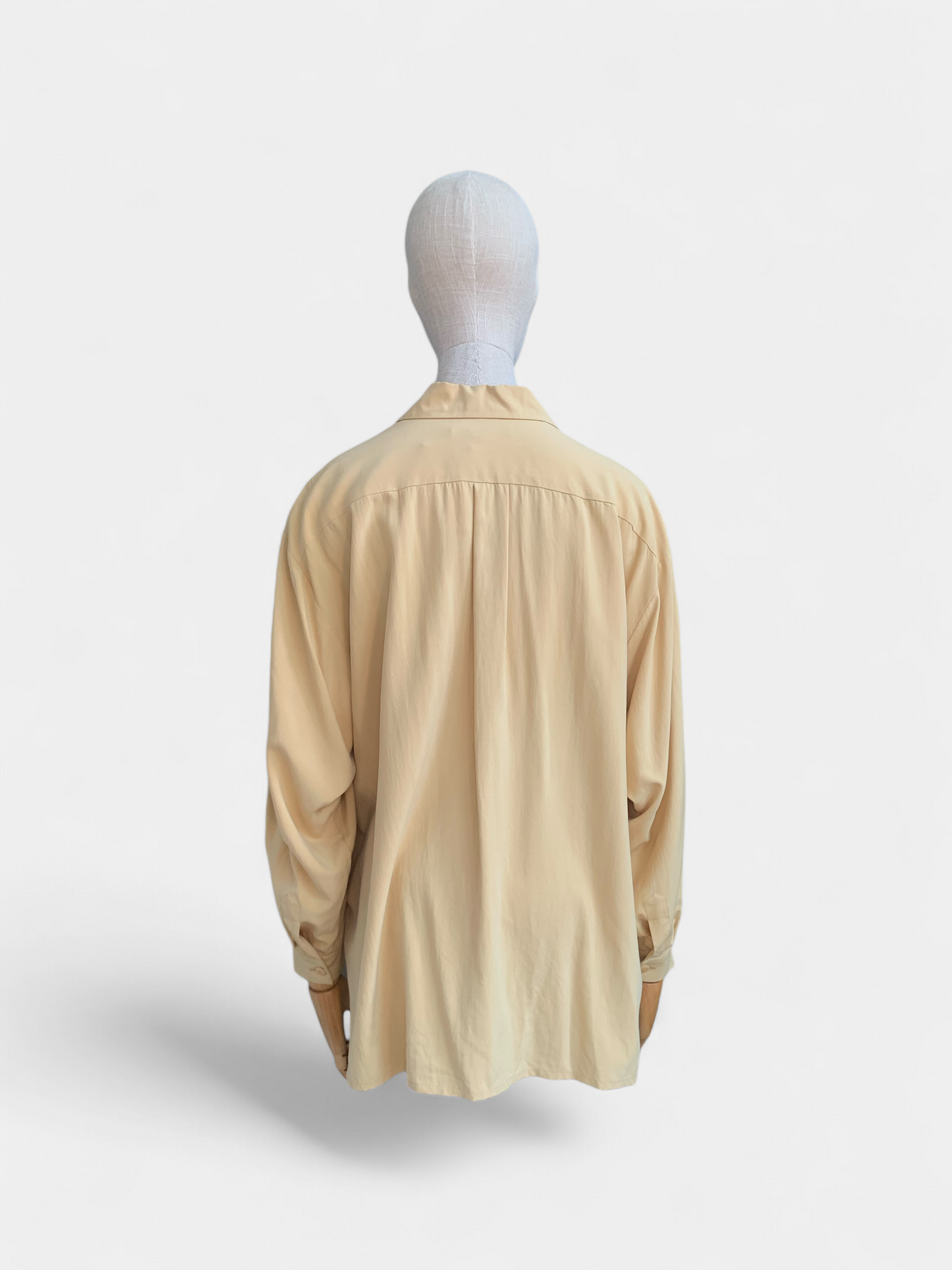 Chemise 100% soie Beige Votre Nom , XL