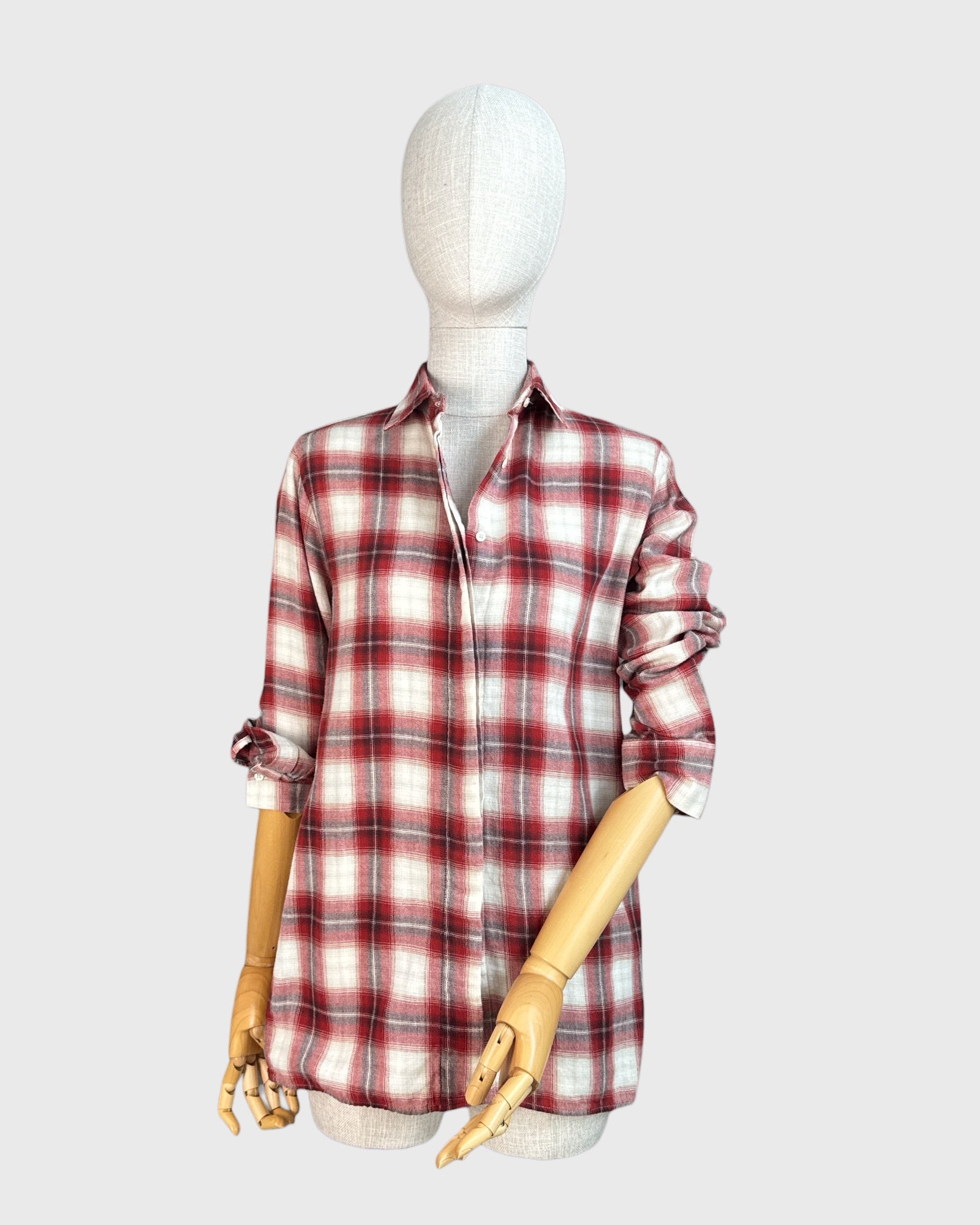 Chemise à carreaux rouge et blanc Maje, taille 1