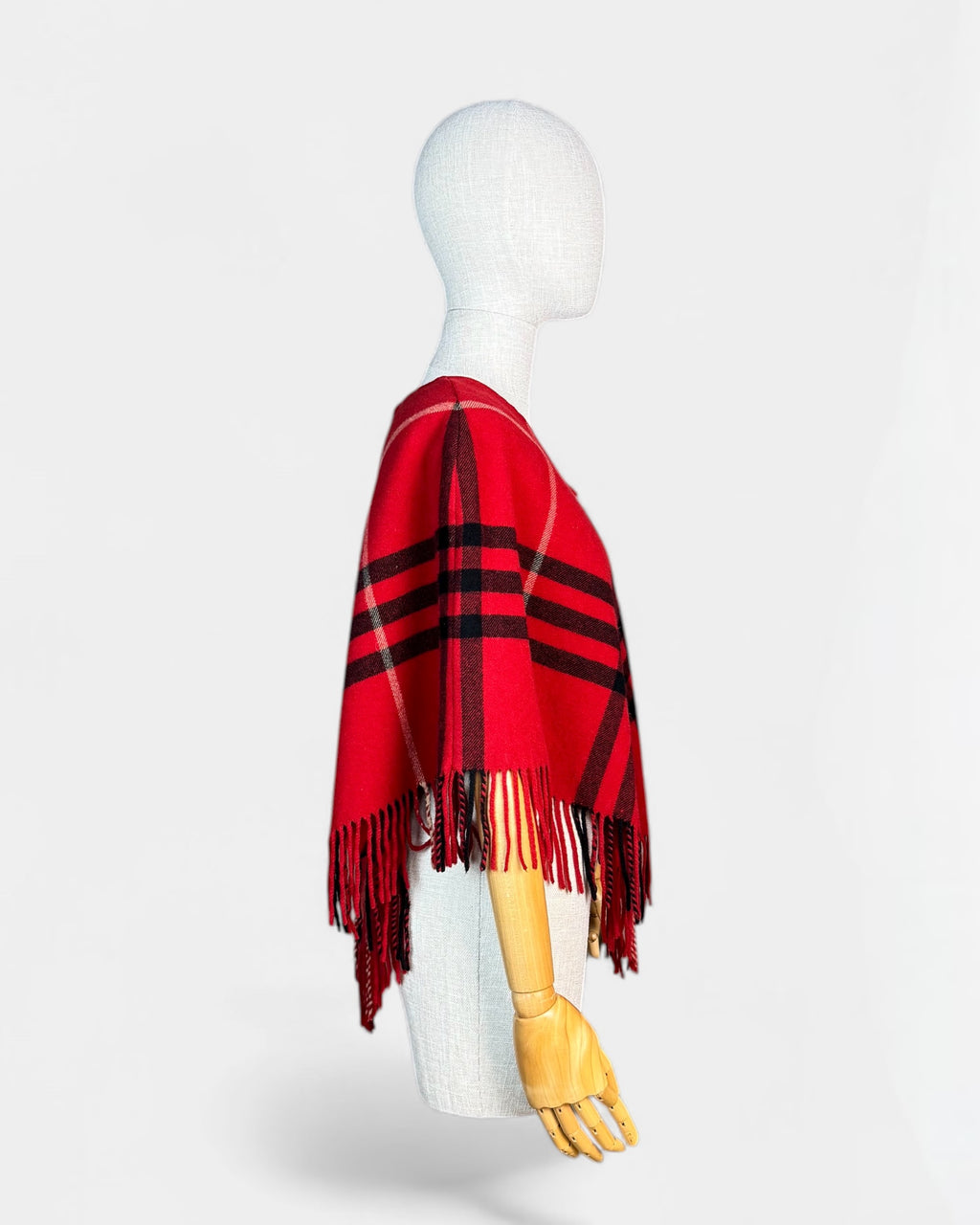 Poncho laine et cachemire tartan Burberry