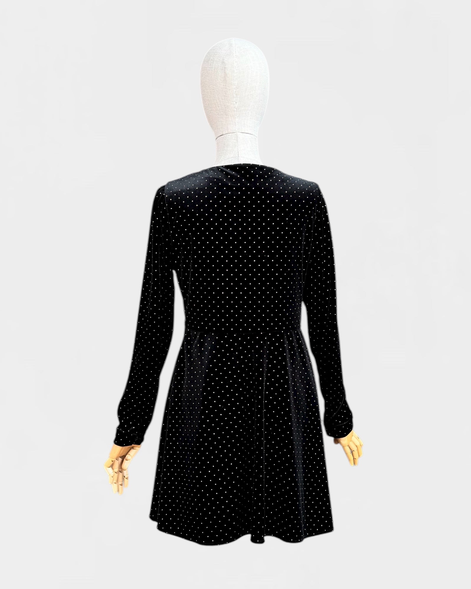 Robe velours à pois Noir Sézane , 38