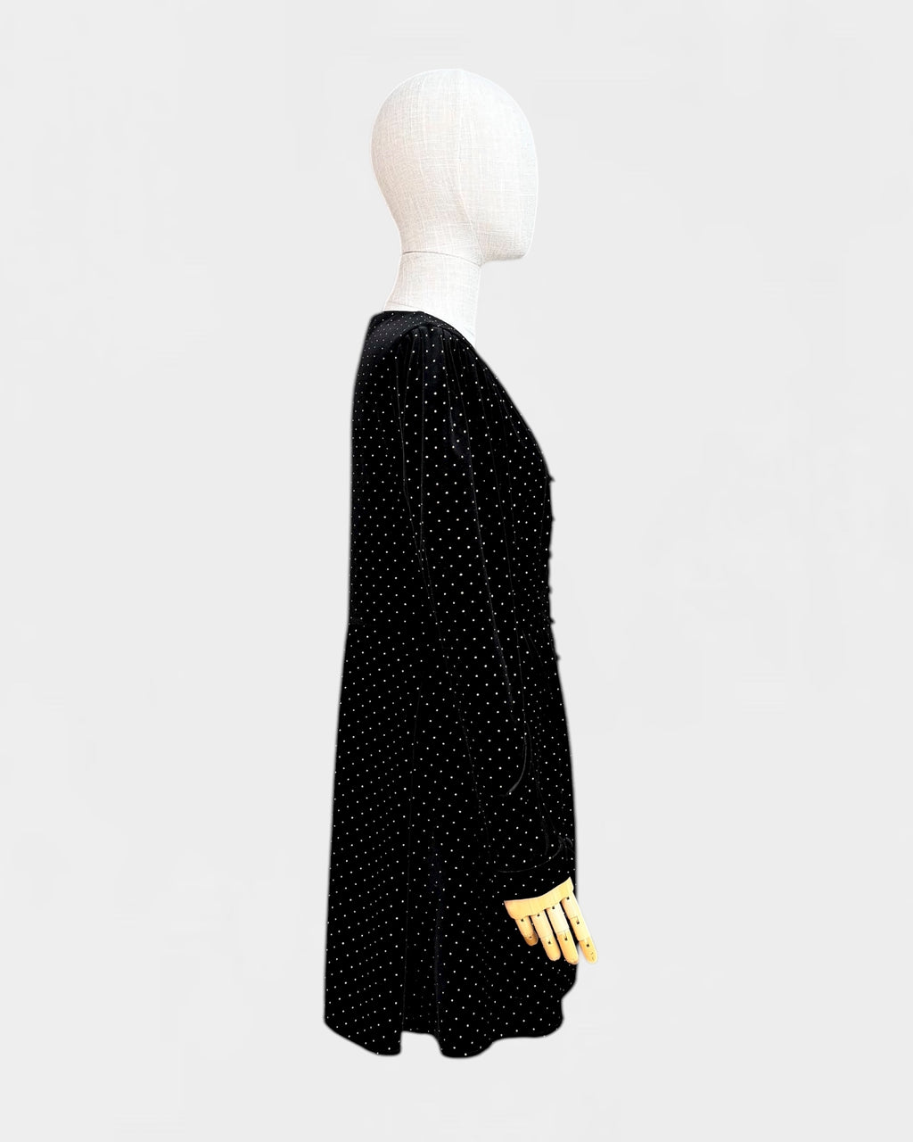 Robe velours à pois Noir Sézane , 38