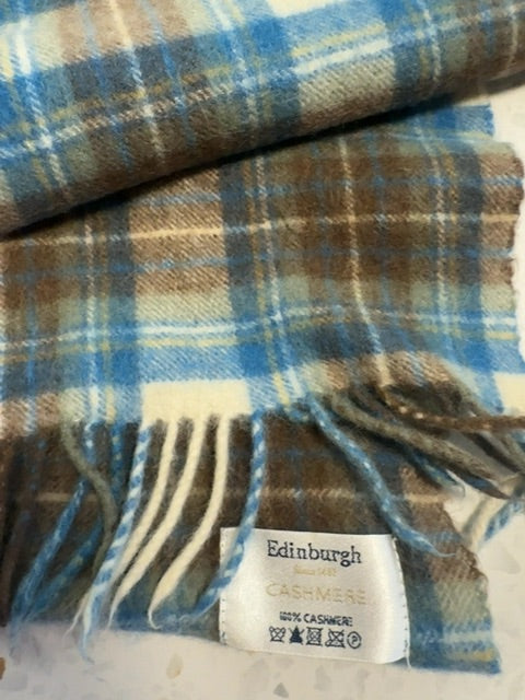 Grand foulard à carreaux Bleu marron Edinburg
