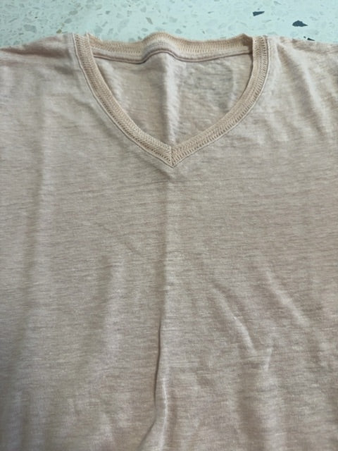 T-shirt 100% lin Rose  , M