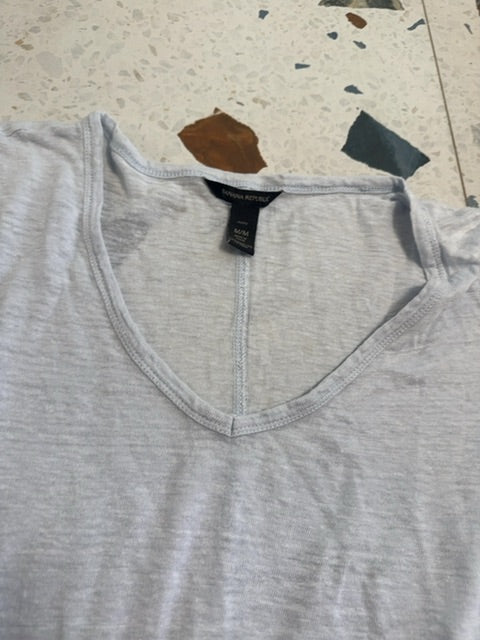 T-shirt 100% lin Bleu Banana Republic , M